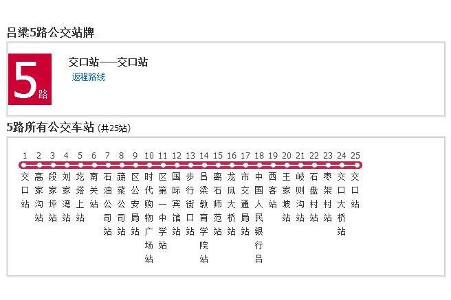 呂梁公交5路 呂梁公交5路