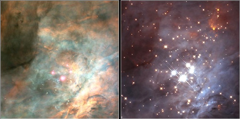 紅外線影像顯示一個形成中的疏散星團。