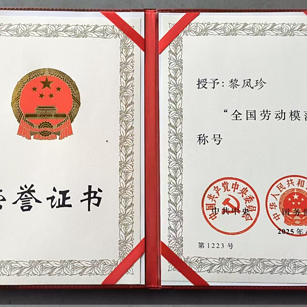 黎鳳珍(第一批鄉村工匠名師，瑤族服飾自治區級代表性傳承人)