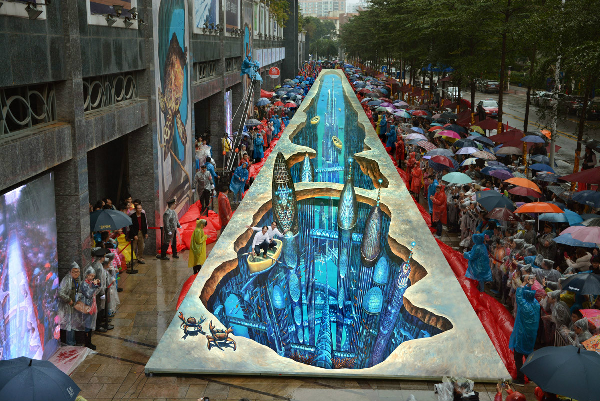 2013吉尼斯紀錄世界最長3d地畫《藍之夢》