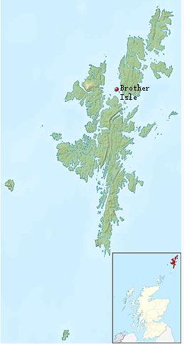 兄弟島在設得蘭群島的位置