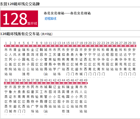 東營公交128路 東營公交128路