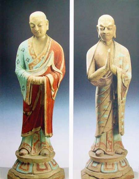 俄艾爾米塔什博物館藏莫高窟彩塑阿難迦葉像