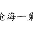滄海一粟(漢語詞語) 滄海一粟(漢語詞語)