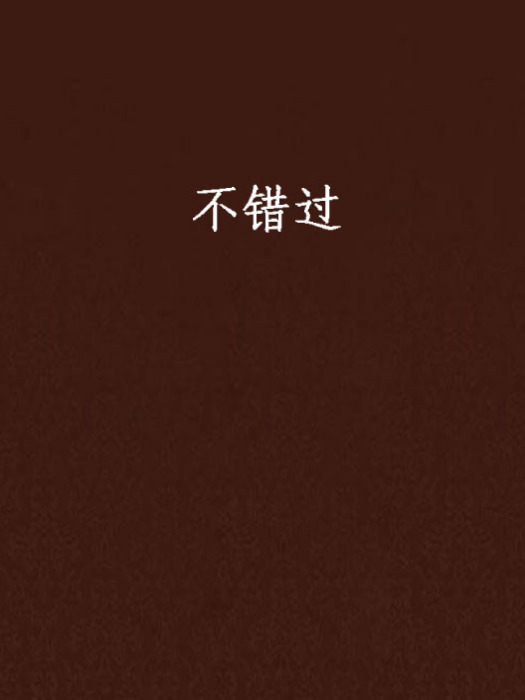 不錯過(小說) 不錯過(小說)