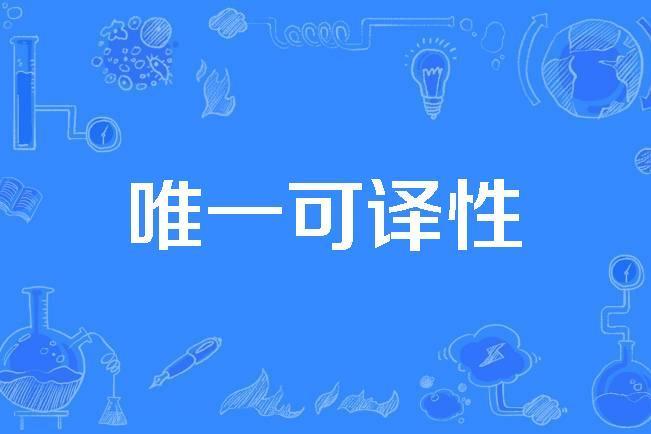 唯一可譯性 唯一可譯性