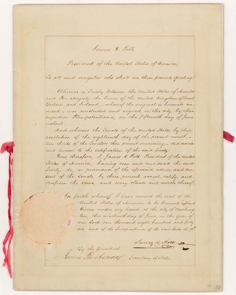 《條約》原稿(抄本)，由美國國家檔案館保存。