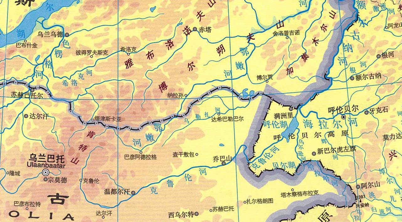 克魯倫河地圖