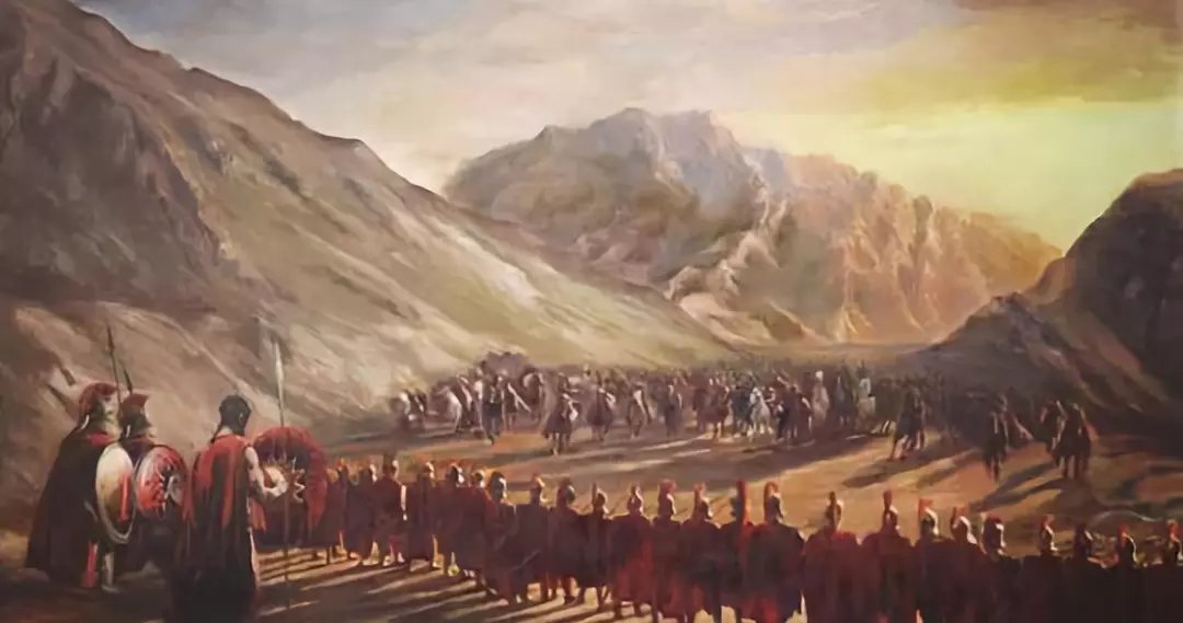 以斯巴達人為首的希臘聯軍擋在了波斯大軍面前
