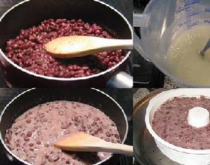 紅豆糕製作過程