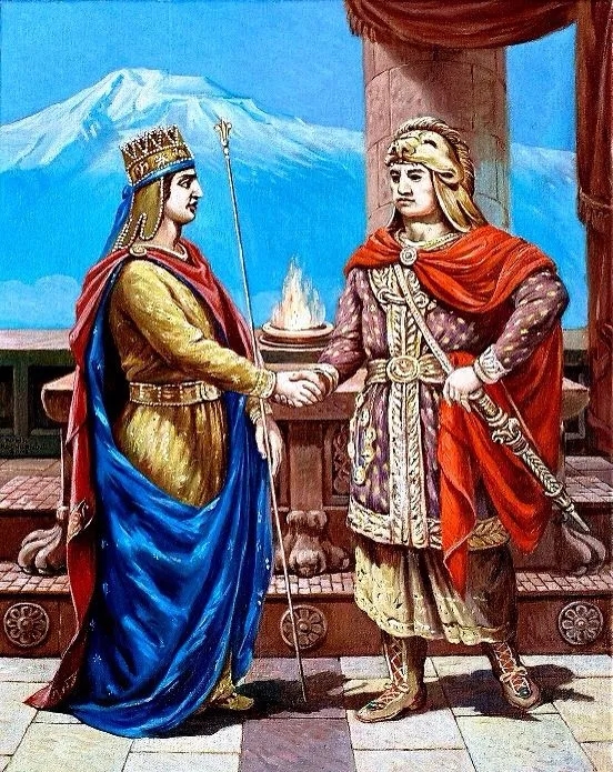 通過聯姻結盟的提格蘭二世與米特拉達梯六世