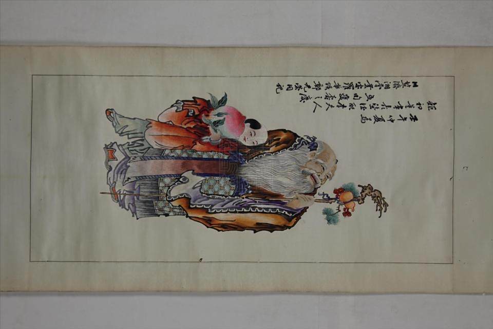 壽星圖(重慶中國三峽博物館收藏的刺繡繪畫) 壽星圖(重慶中國三峽博物館收藏的刺繡繪畫)