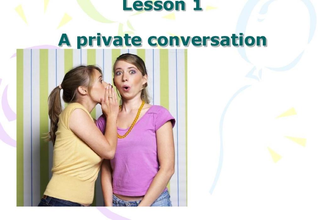 A private conversation A private conversation