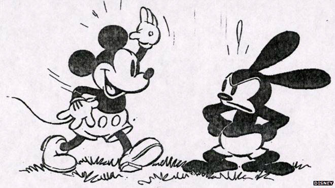 米奇和奧斯華（華特迪士尼繪於1935年）