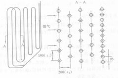 圖2 對流過熱器前排管束的拉稀結構