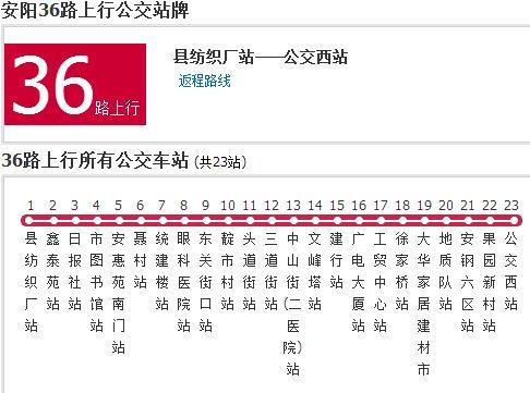 安陽公交36路 安陽公交36路