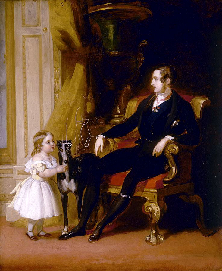 維多利亞和她的父親阿爾伯特，繪於1841年