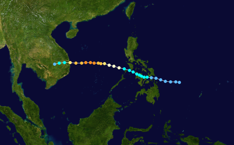 2001年颱風“玲玲”路徑圖