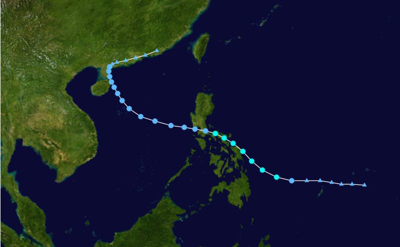 熱帶風暴海高斯 路徑圖
