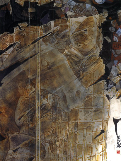古今的斷裂,2005,彩墨,97×70cm