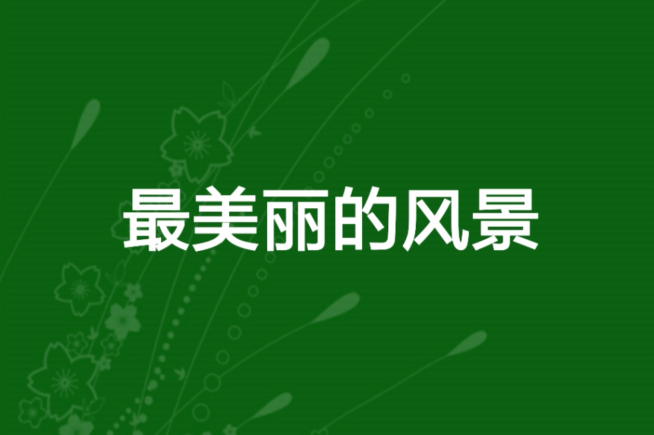 最美麗的風景 最美麗的風景