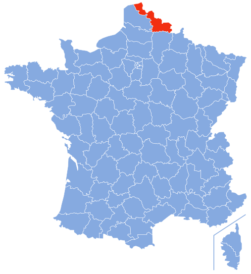 諾爾省在法國的位置