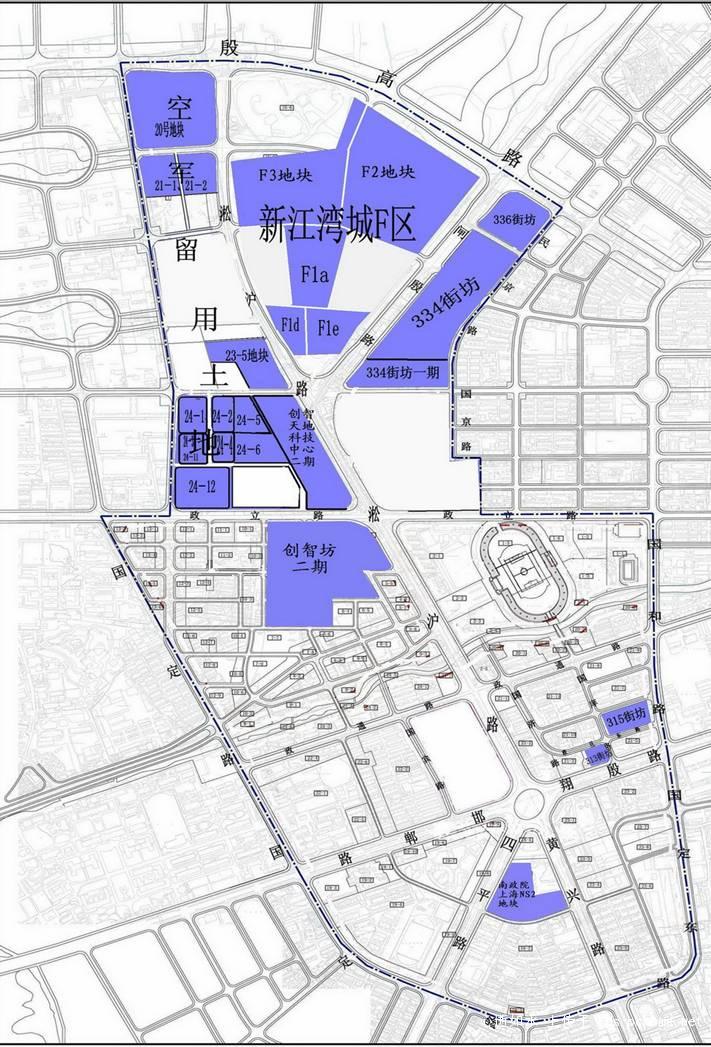 江灣—五角場城市副中心整體規劃示意圖