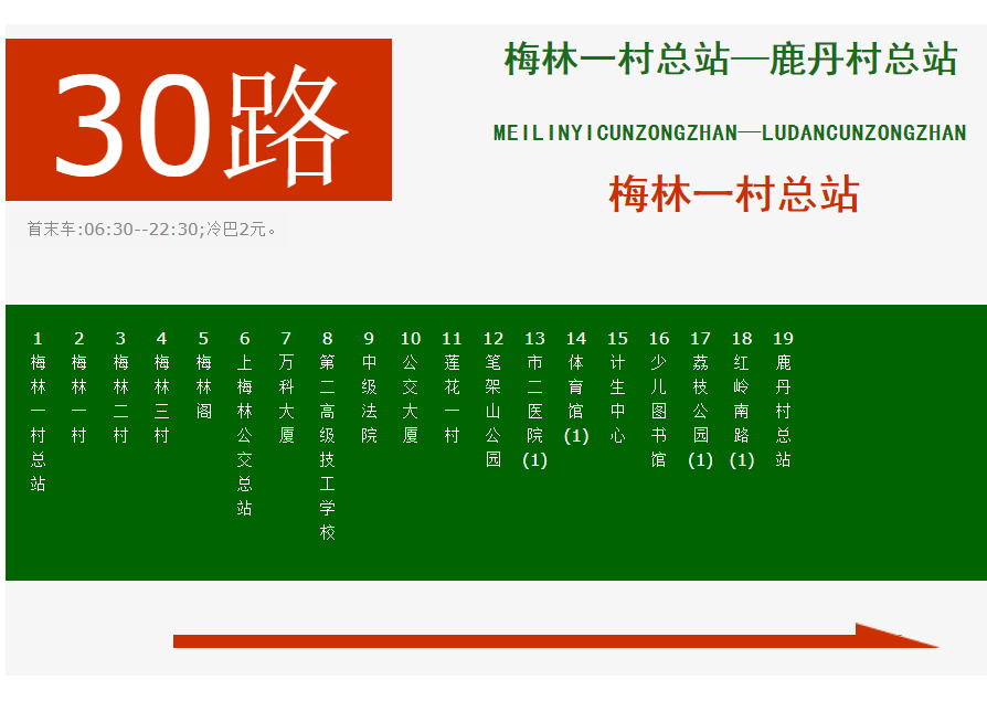 深圳公交30路 深圳公交30路