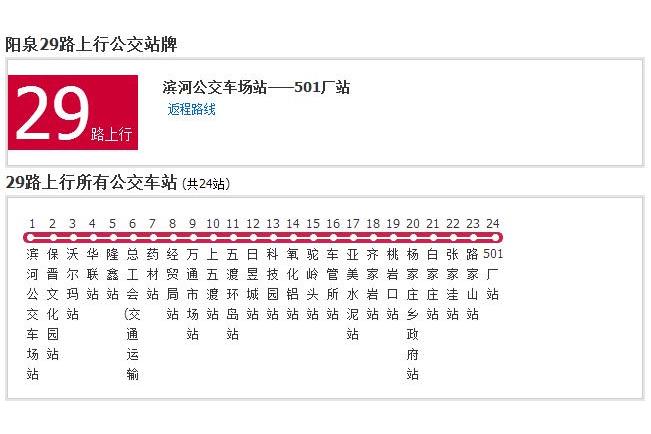 陽泉公交29路 陽泉公交29路