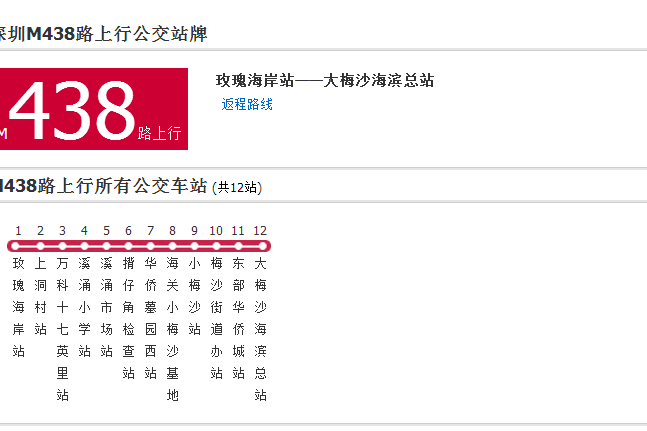 深圳公交M438路 深圳公交M438路