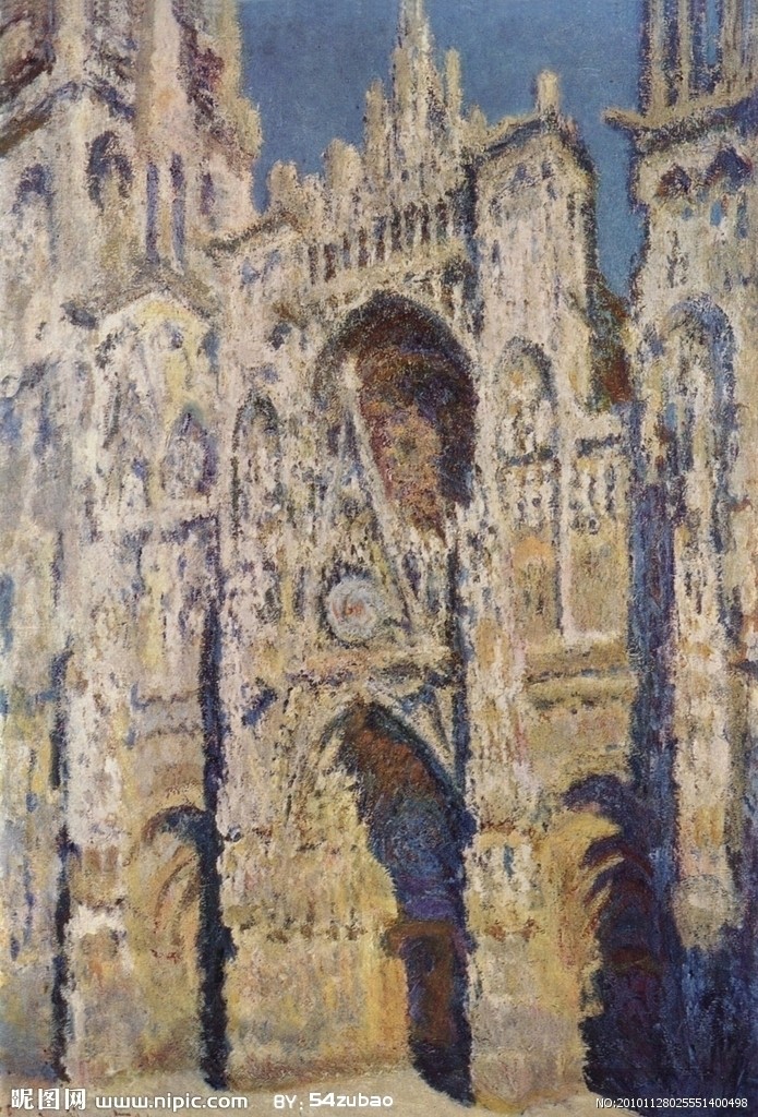 莫奈作品《魯昂大教堂的西門》