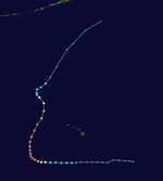 強颶風瓦拉卡 路徑圖