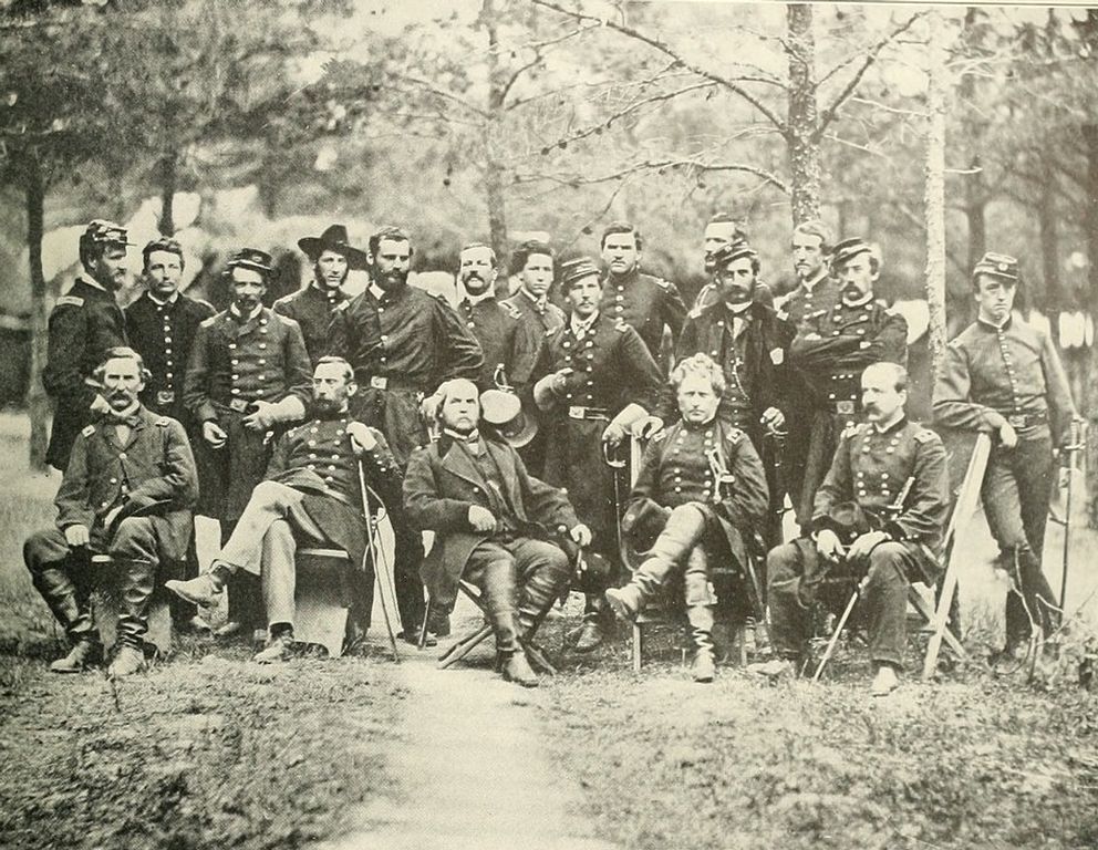 約瑟夫·胡克（前排右二）和他的作戰人員