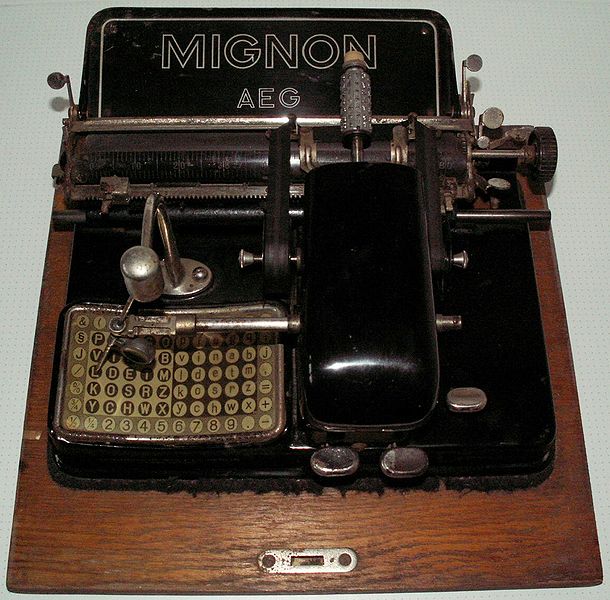 德國Mignon打字機，1903年生產