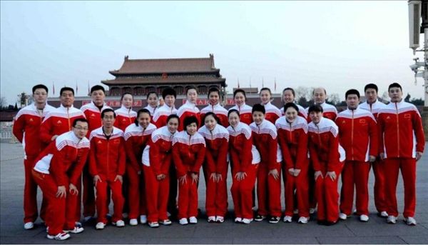 中國女排在天安門