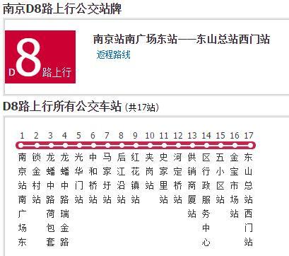 南京公交D8路 南京公交D8路