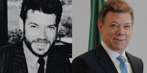 桑托斯年輕時和擔任總統後的照片對比