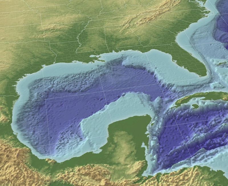 墨西哥灣地形圖