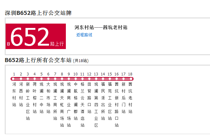 深圳公交B652路 深圳公交B652路
