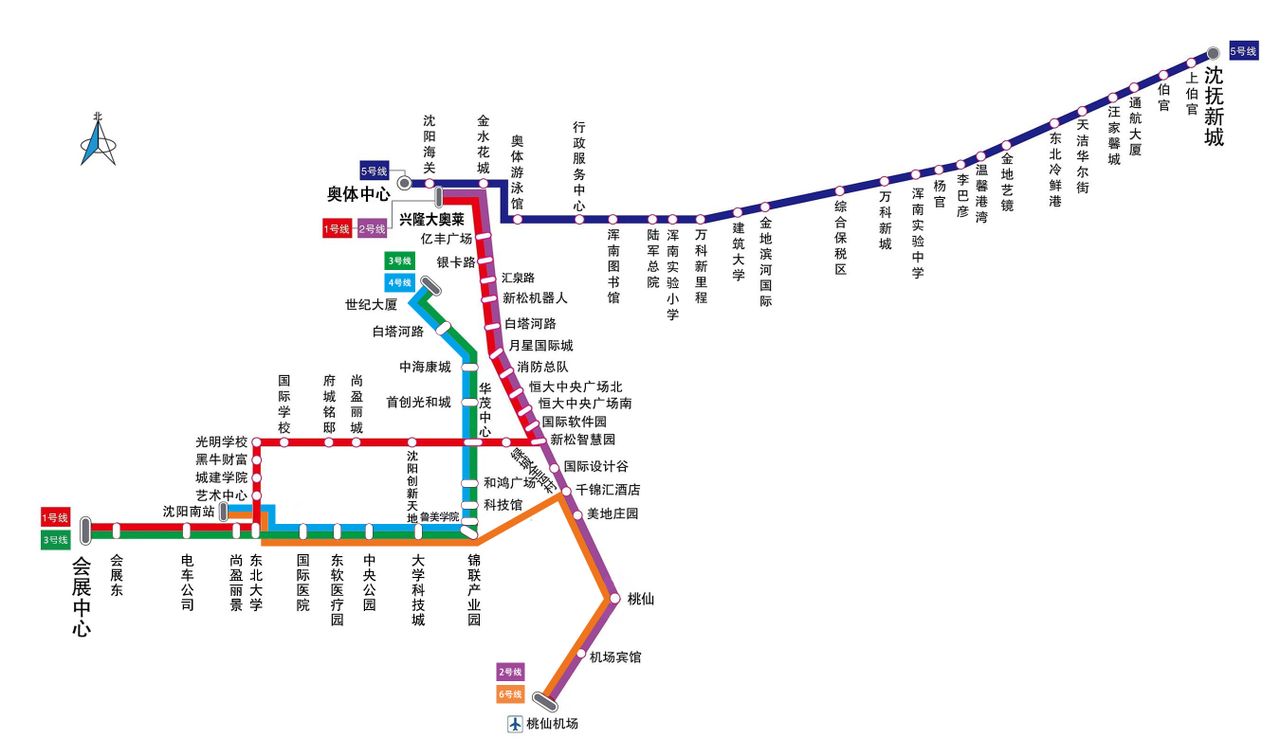 瀋陽現代有軌電車線路圖