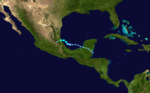熱帶風暴丹尼爾  路徑圖