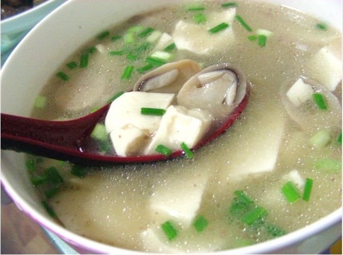 蘑菇凍豆腐湯