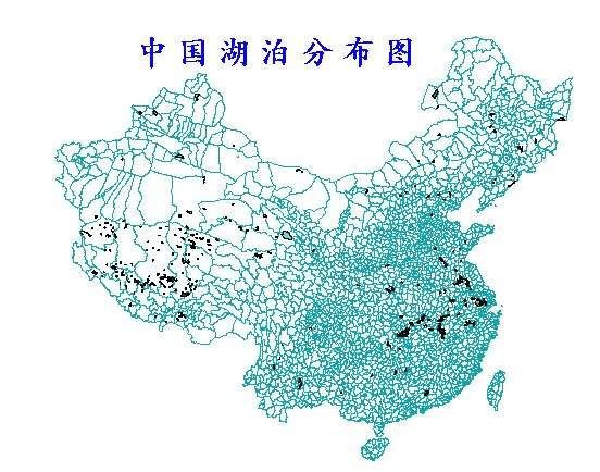中國湖泊分布圖