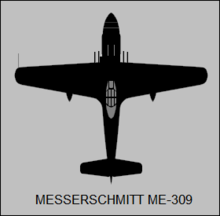 Messerschmitt_Me_309_top-view_silhouette