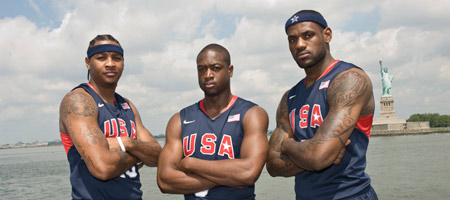 03一代中安東尼、韋德和詹姆斯在美國隊。