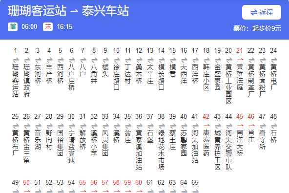 泰興公交208路 泰興公交208路
