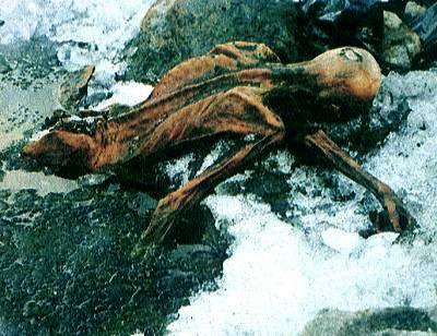 另一張屍體在移出冰川前的早期照片