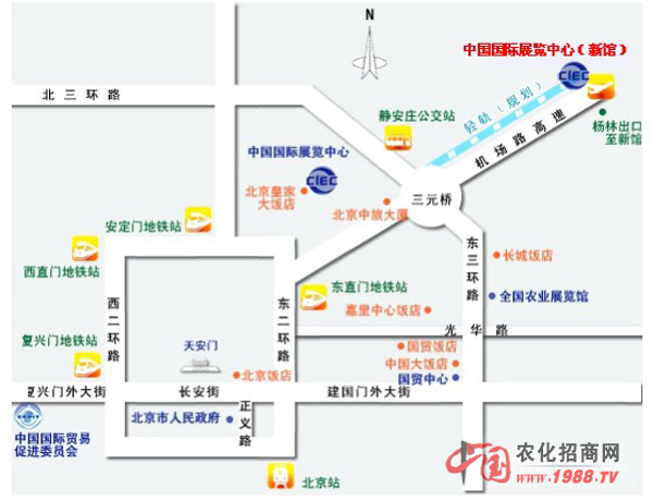 北京中國國際展覽中心地理位置