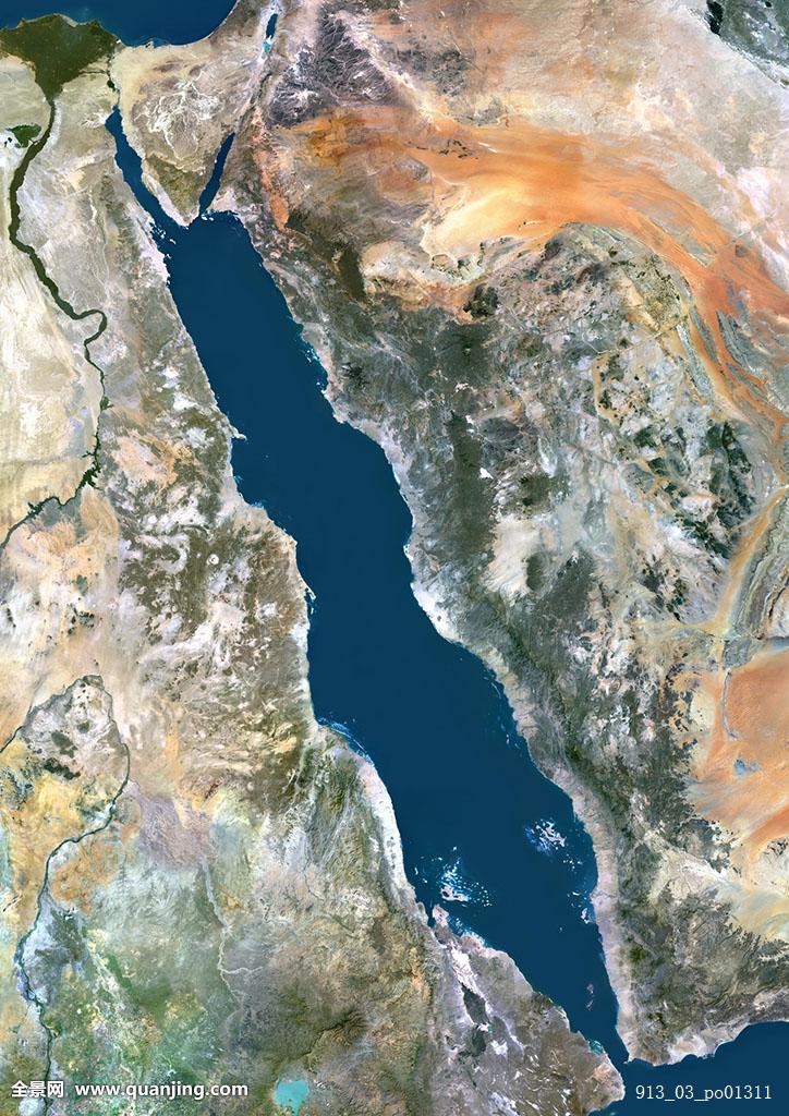 紅海(非洲東北部和阿拉伯半島之間的狹長海域)