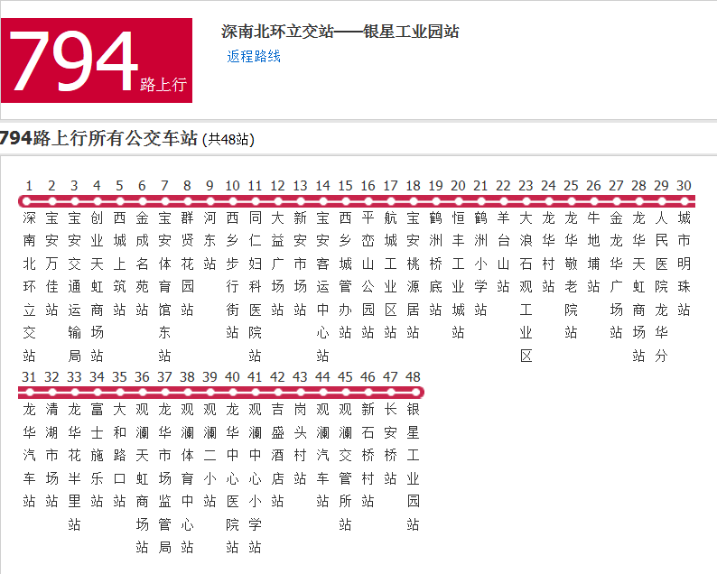 深圳公交794路 深圳公交794路